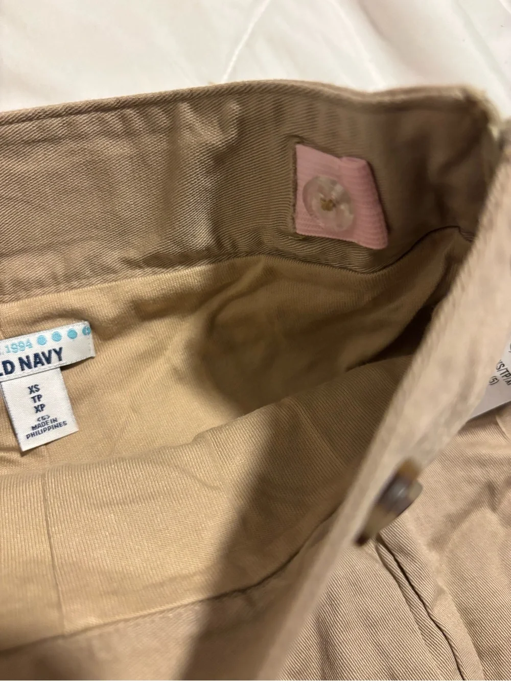 Old Navy Tan Pleated Girls' Skirt with Button Accents size XS